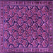 Square Machine Washable Persian Purple Traditional Area Rugs, wshtr1673pur