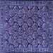 Square Machine Washable Persian Blue Traditional Rug, wshtr1673blu