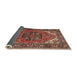 Sideview of Traditional Saffron Red Persian Rug, tr1674