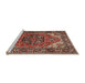 Sideview of Machine Washable Traditional Saffron Red Rug, wshtr1674