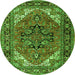 Machine Washable Persian Green Traditional Area Rugs, wshtr1674grn