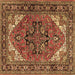 Square Machine Washable Persian Brown Traditional Rug, wshtr1674brn