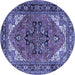 Round Persian Blue Traditional Rug, tr1674blu