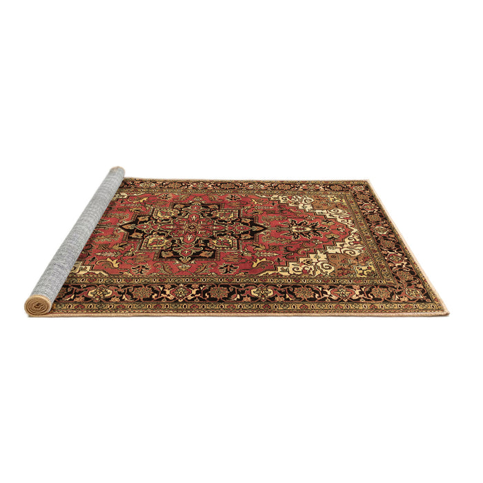 Sideview of Machine Washable Persian Brown Traditional Rug, wshtr1674brn