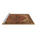 Sideview of Machine Washable Persian Brown Traditional Rug, wshtr1674brn