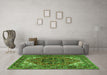 Machine Washable Persian Green Traditional Area Rugs in a Living Room,, wshtr1674grn