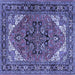 Square Persian Blue Traditional Rug, tr1674blu