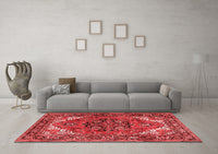 Machine Washable Persian Red Traditional Rug, wshtr1674red