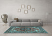 Machine Washable Persian Light Blue Traditional Rug in a Living Room, wshtr1674lblu