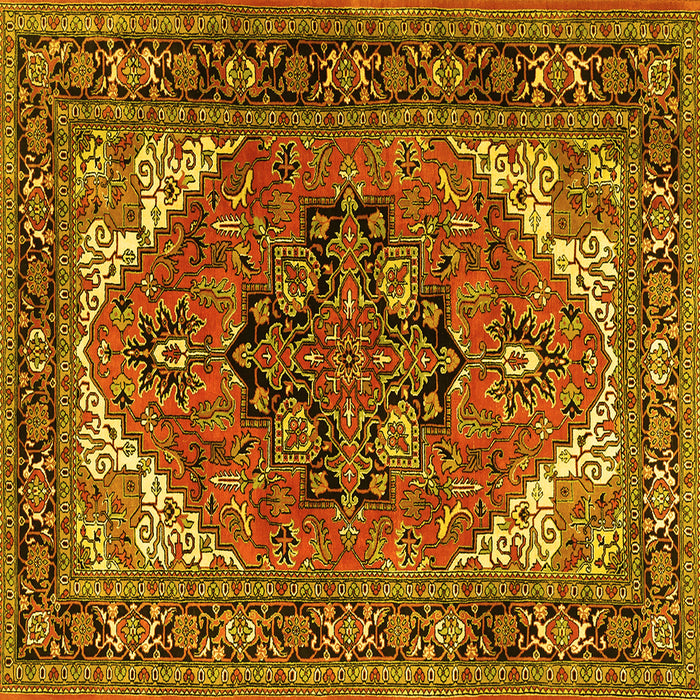 Square Persian Yellow Traditional Rug, tr1674yw