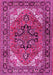 Machine Washable Persian Pink Traditional Rug, wshtr1674pnk