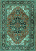 Machine Washable Persian Turquoise Traditional Area Rugs, wshtr1674turq