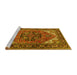 Sideview of Machine Washable Persian Yellow Traditional Rug, wshtr1674yw