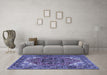 Machine Washable Persian Blue Traditional Rug in a Living Room, wshtr1674blu