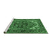 Sideview of Machine Washable Persian Emerald Green Traditional Area Rugs, wshtr1674emgrn