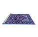 Sideview of Machine Washable Persian Blue Traditional Rug, wshtr1674blu