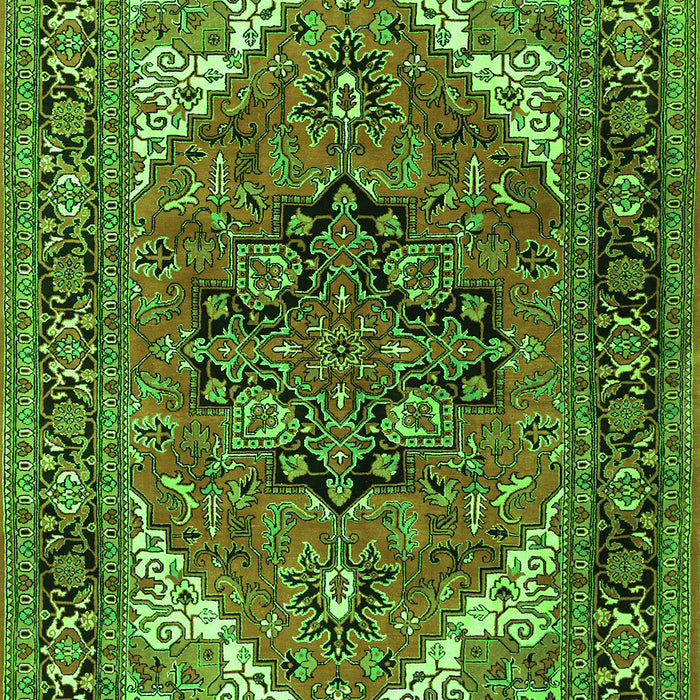 Serging Thickness of Machine Washable Persian Green Traditional Area Rugs, wshtr1674grn