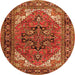 Square Persian Orange Traditional Rug, tr1674org