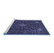 Sideview of Machine Washable Persian Blue Traditional Rug, wshtr1675blu