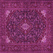 Square Machine Washable Persian Pink Traditional Rug, wshtr1675pnk