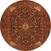 Square Persian Orange Traditional Rug, tr1675org