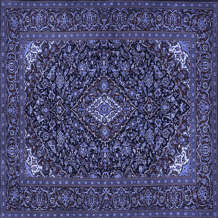 Square Machine Washable Persian Blue Traditional Rug, wshtr1675blu