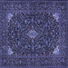 Square Machine Washable Persian Blue Traditional Rug, wshtr1675blu