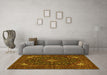 Machine Washable Persian Yellow Traditional Rug in a Living Room, wshtr1675yw