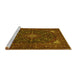 Sideview of Machine Washable Persian Yellow Traditional Rug, wshtr1675yw