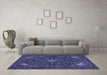 Machine Washable Persian Blue Traditional Rug in a Living Room, wshtr1675blu