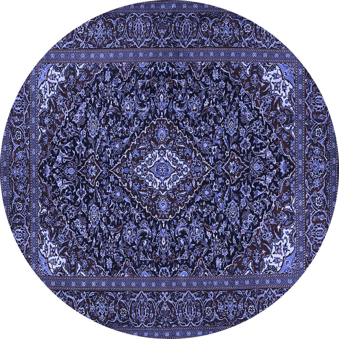 Round Persian Blue Traditional Rug, tr1675blu