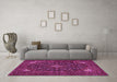 Machine Washable Persian Pink Traditional Rug in a Living Room, wshtr1675pnk