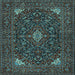 Square Machine Washable Persian Light Blue Traditional Rug, wshtr1675lblu