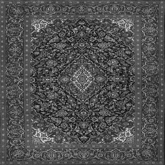 Round Machine Washable Persian Gray Traditional Rug, wshtr1675gry