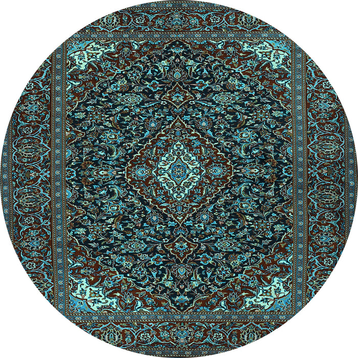 Round Persian Light Blue Traditional Rug, tr1675lblu