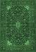 Machine Washable Persian Emerald Green Traditional Area Rugs, wshtr1675emgrn