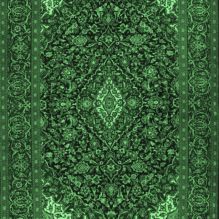 Machine Washable Persian Emerald Green Traditional Area Rugs, wshtr1675emgrn