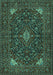 Machine Washable Persian Turquoise Traditional Area Rugs, wshtr1675turq