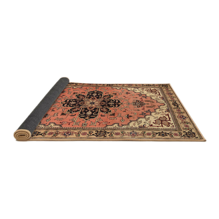 Sideview of Traditional Dark Sienna Brown Persian Rug, tr1676