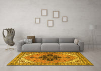 Machine Washable Persian Yellow Traditional Rug, wshtr1676yw