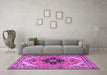 Machine Washable Persian Purple Traditional Area Rugs in a Living Room, wshtr1676pur