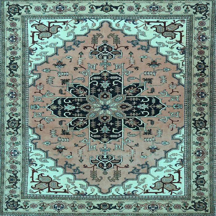 Square Machine Washable Persian Light Blue Traditional Rug, wshtr1676lblu