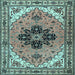 Square Machine Washable Persian Light Blue Traditional Rug, wshtr1676lblu