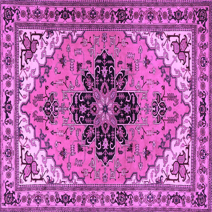 Square Machine Washable Persian Purple Traditional Area Rugs, wshtr1676pur
