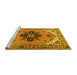 Sideview of Machine Washable Persian Yellow Traditional Rug, wshtr1676yw