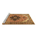 Sideview of Machine Washable Persian Brown Traditional Rug, wshtr1676brn