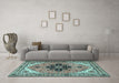 Machine Washable Persian Light Blue Traditional Rug in a Living Room, wshtr1676lblu