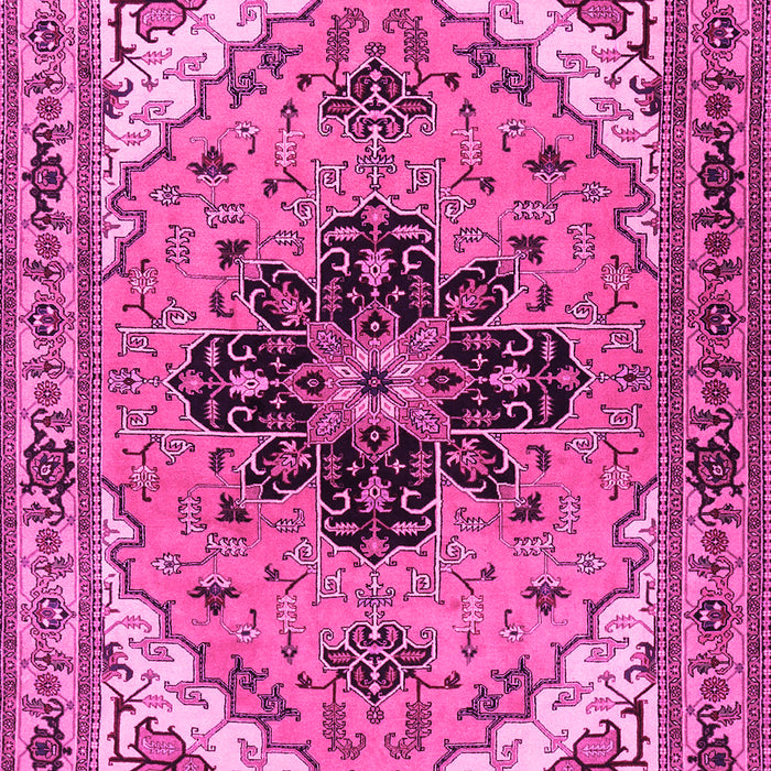 Machine Washable Persian Pink Traditional Rug, wshtr1676pnk