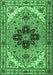 Machine Washable Persian Emerald Green Traditional Area Rugs, wshtr1676emgrn