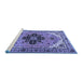 Sideview of Machine Washable Persian Blue Traditional Rug, wshtr1676blu